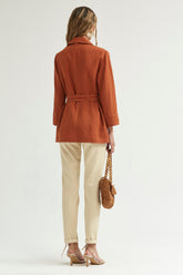 LINEN VISCOSE V-NECKLINE JACKET